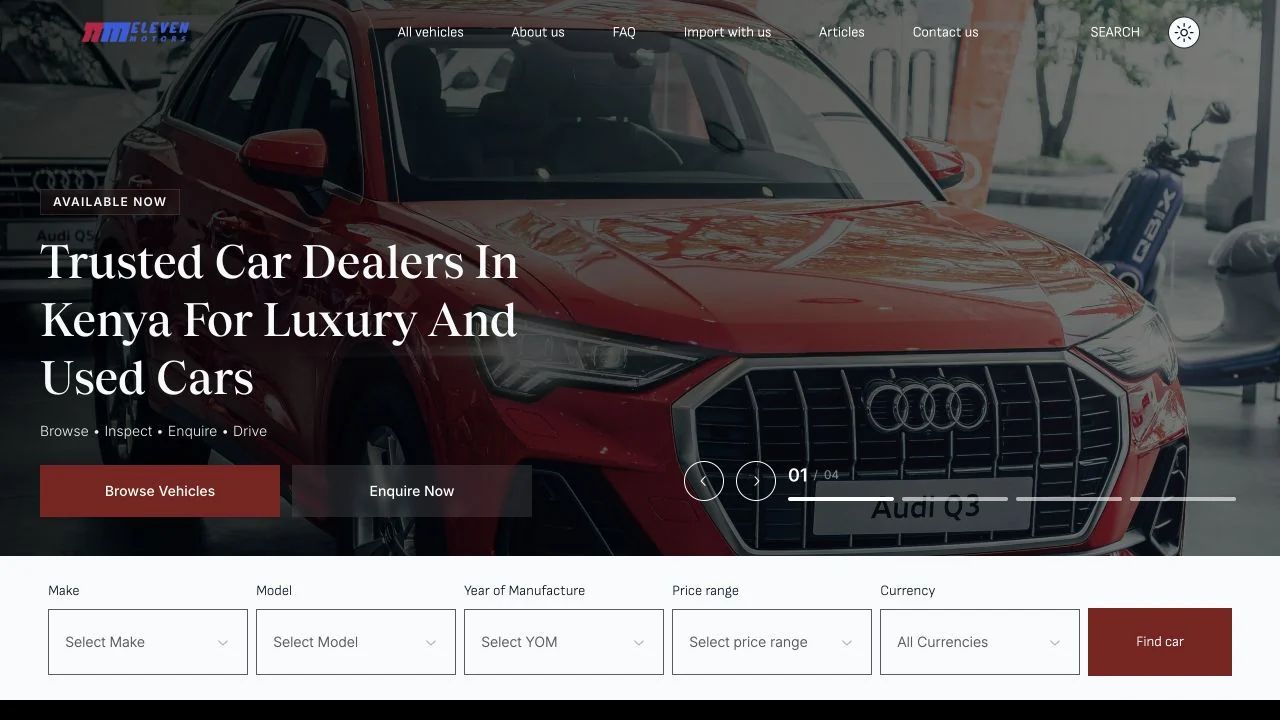Eleven Motors homepage