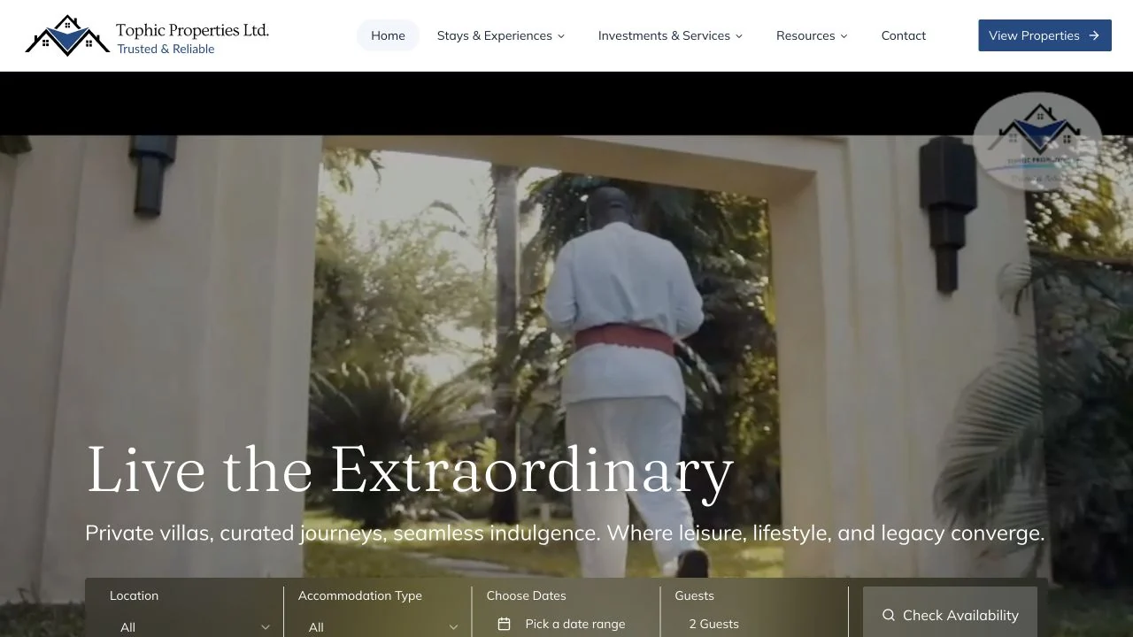 Tophic Properties homepage
