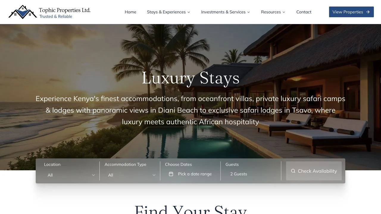 Tophic Properties: Luxury stays and accommodation search